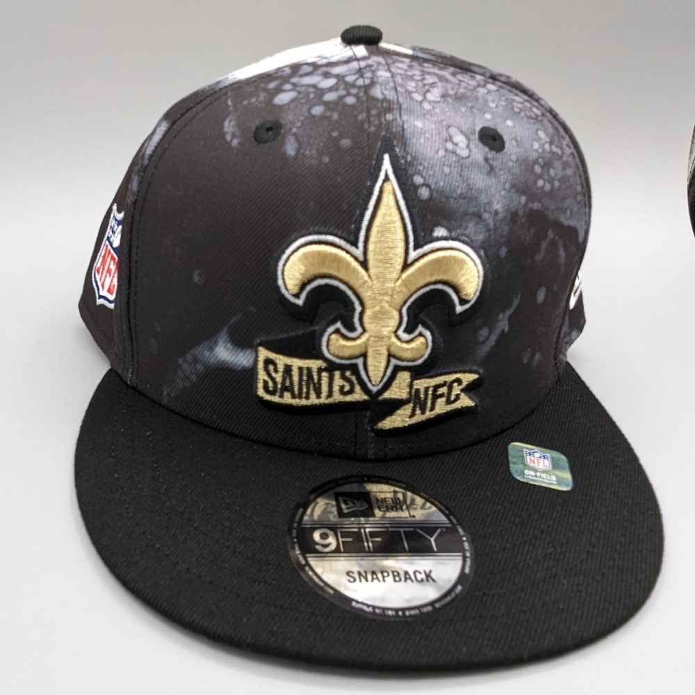 New Orleans Saints New Era Snapback Hat Ink Dye Black and Gold